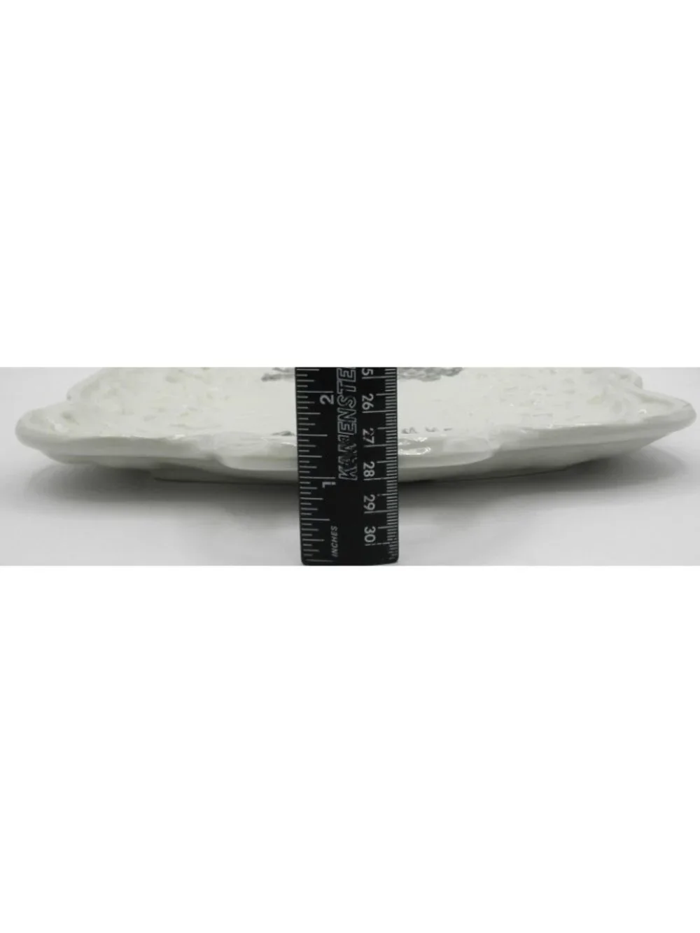 Aradia Square Serving Platter with Handles Portuguese Embossed Ceramic Acorns